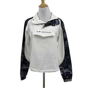 BMW Motorsport Jacket Womens S Small Multi Street Half Zip Raglan Pullover Puma